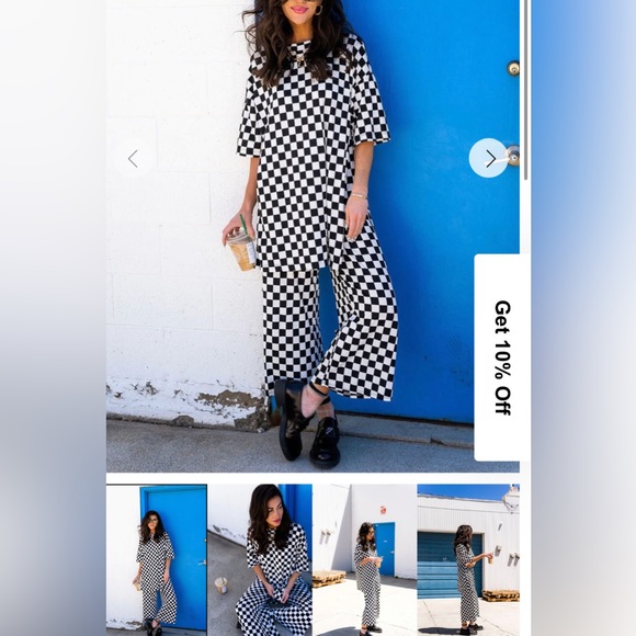 Dressed in LALA Tops Dressed In Lala Original Lex Ribbed Playsuit In Checkerboard Poshmark